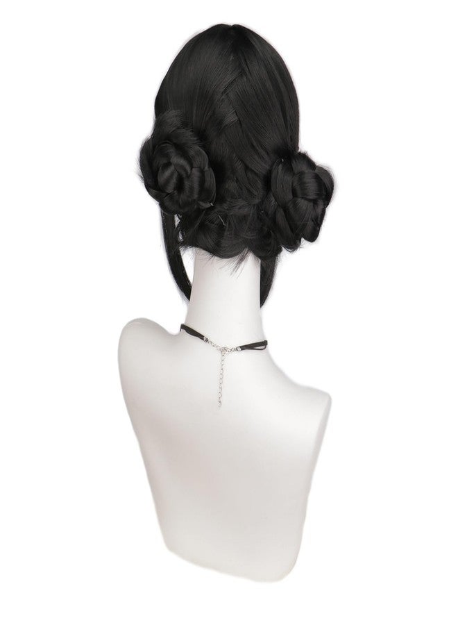 DAZCOS Men Women Anime Cosplay Wig for Halloween Accessories Prop Dance Covers Parties (Black-C) - Image 5